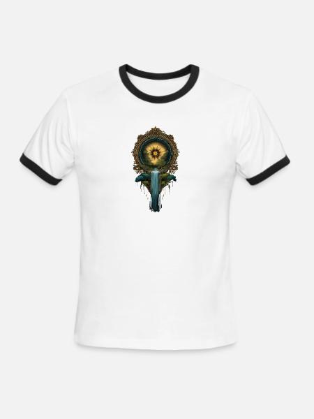 Golden Sun portal  - Men's Ringer T-Shirt - white/black