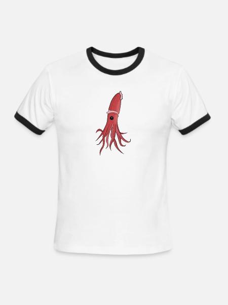 Sea Creatures A Beautiful Squid - Men's Ringer T-Shirt - white/black