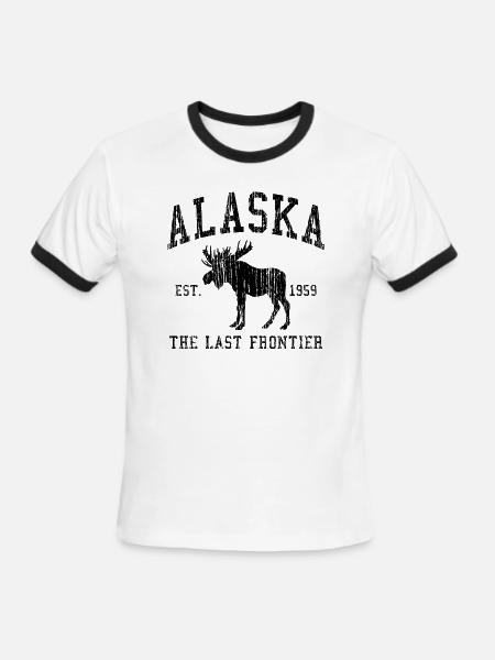 Alaska - The Last Frontier - Men's Ringer T-Shirt - white/black