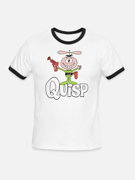Quisp (original logo) - Men's Ringer T-Shirt - white/black
