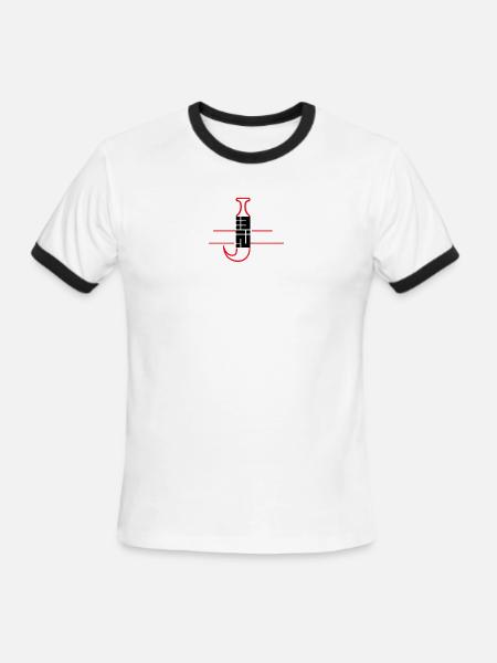 Neon Grid Microchip Icon - Men's Ringer T-Shirt - white/black
