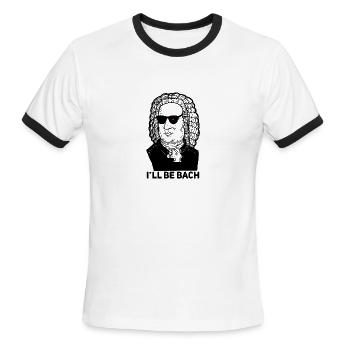 I'll Be Bach Johann Sebastian Bach Funny Parody - Men's Ringer T-Shirt - white/black - Front - Jackson (183cm)