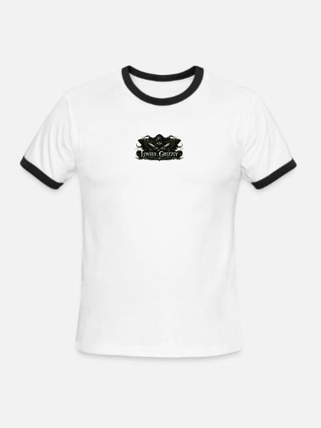 Lovely Grizzly Twitch Logo - Men's Ringer T-Shirt - white/black