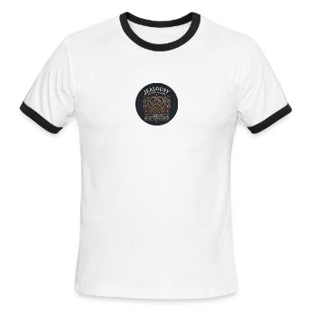 "JEALOUSY IS NOT DOUBT, BUT A DEFENSE OF THE HEART - Men's Ringer T-Shirt - white/black - Front - Jackson (183cm)
