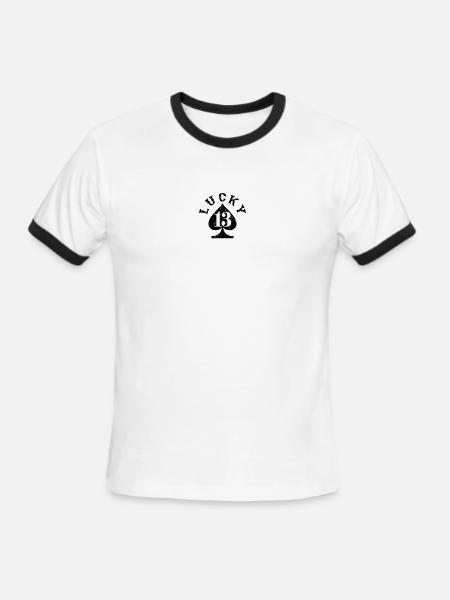 Lucky 13 Spade - Men's Ringer T-Shirt - white/black