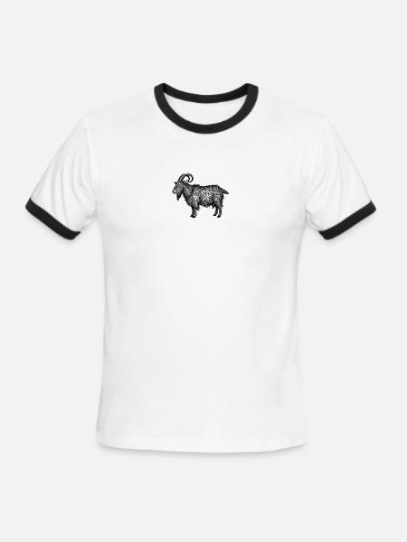 Midnight Nebula Goat - Men's Ringer T-Shirt - white/black