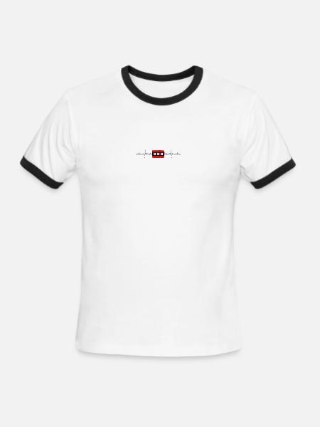 Amsterdam Flag Heartbeat - Men's Ringer T-Shirt - white/black