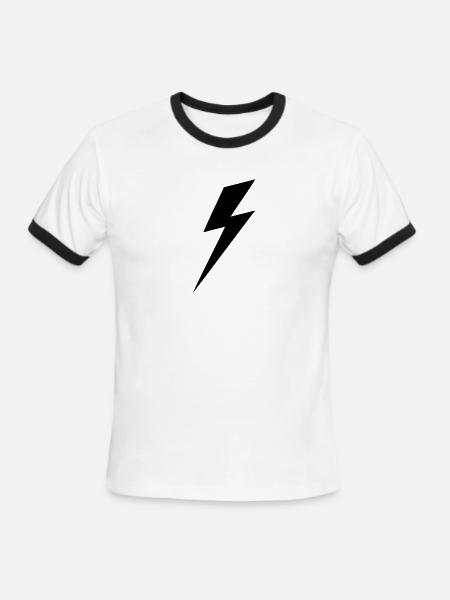 Bolt HD VECTOR - Men's Ringer T-Shirt - white/black