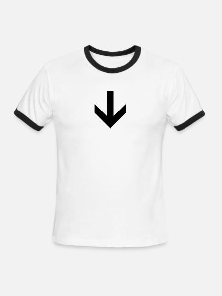 down arrow - Men's Ringer T-Shirt - white/black