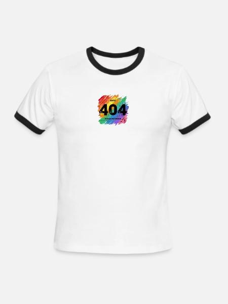 Rainbow 404 Error Tee - Men's Ringer T-Shirt - white/black