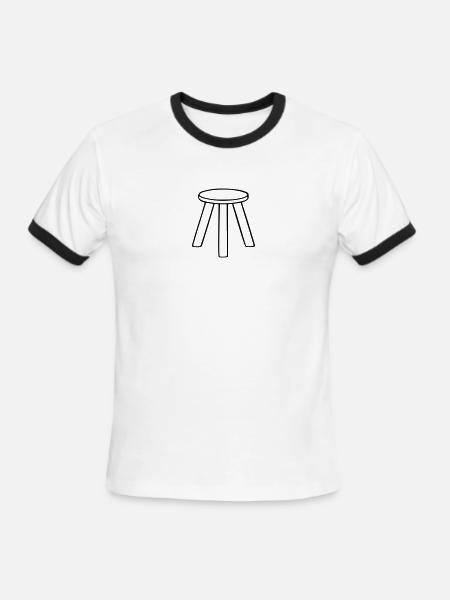 Three Legged Stool Outlin - Men's Ringer T-Shirt - white/black