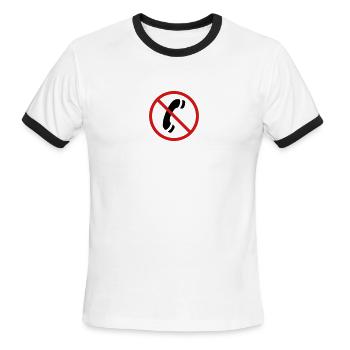 No phone call - Men's Ringer T-Shirt - white/black - Front - Jackson (183cm)