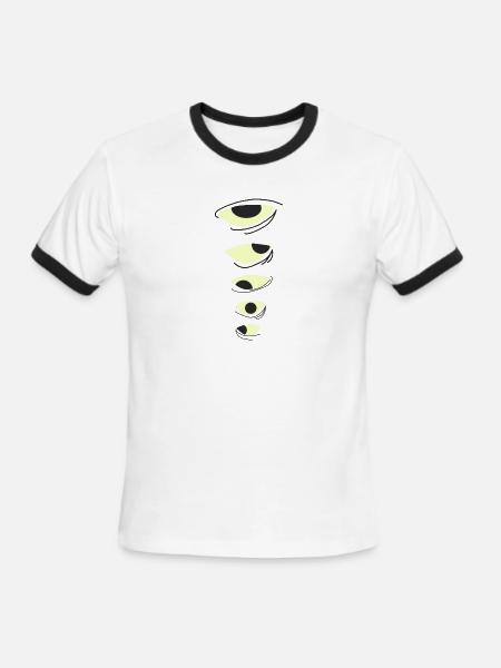 Stacked Eye Glyphs - Men's Ringer T-Shirt - white/black