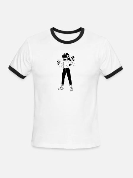 vr gamer - Men's Ringer T-Shirt - white/black