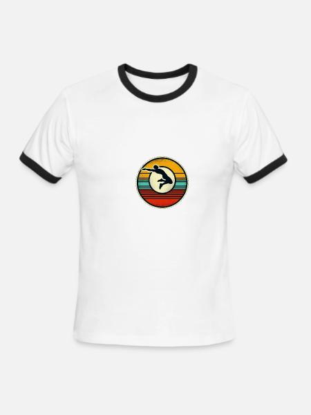 Long Jump - Men's Ringer T-Shirt - white/black