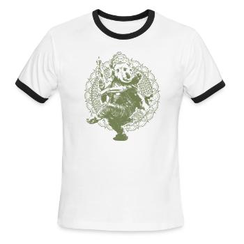 Dancing Ganesha - Men's Ringer T-Shirt - white/black - Front - Jackson (183cm)