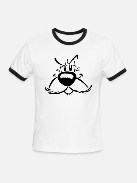 Asterix & Obelix Idefix Face - Men's Ringer T-Shirt - white/black