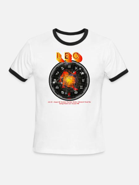 65 MCMLXV LEO ZODIAC ASTROLOGY HOROSCOPE SIGN - Men's Ringer T-Shirt - white/black