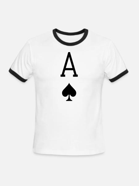Ace of Spades - Men's Ringer T-Shirt - white/black