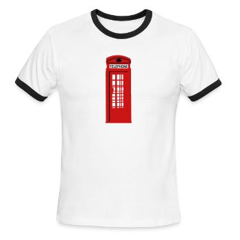 phone box - Men's Ringer T-Shirt - white/black - Front - Jackson (183cm)