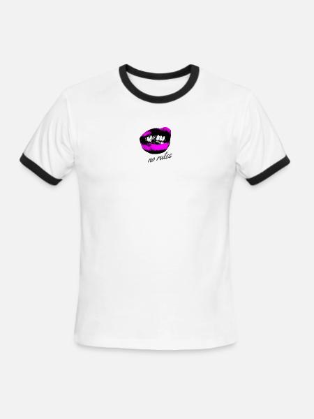 no rules - Men's Ringer T-Shirt - white/black