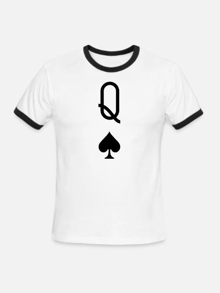 Queen of Spades - Men's Ringer T-Shirt - white/black