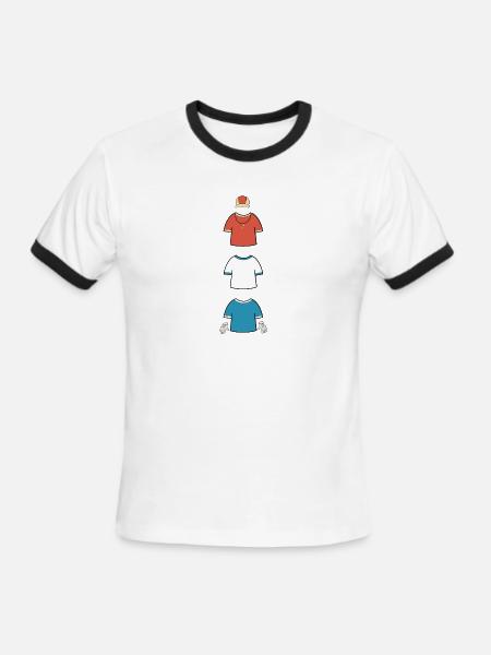 Minimalist Soccer Kits Team Lineup Graphic - Men's Ringer T-Shirt - white/black