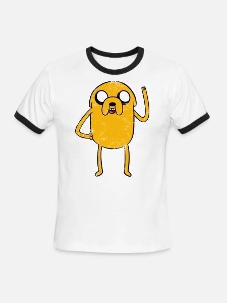 Adventure Time Vintage Jake - Men's Ringer T-Shirt - white/black