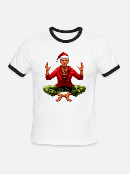 Yogi Christmas - Men's Ringer T-Shirt - white/black