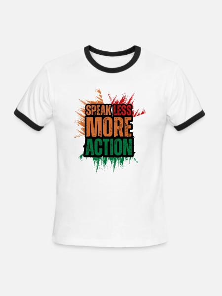 Speak Less Do More - Men's Ringer T-Shirt - white/black