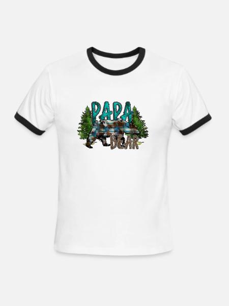 Papa Bear - Men's Ringer T-Shirt - white/black