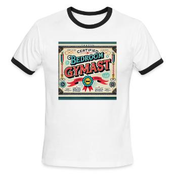 Certified bedroom gymnast tee - Men's Ringer T-Shirt - white/black - Front - Jackson (183cm)