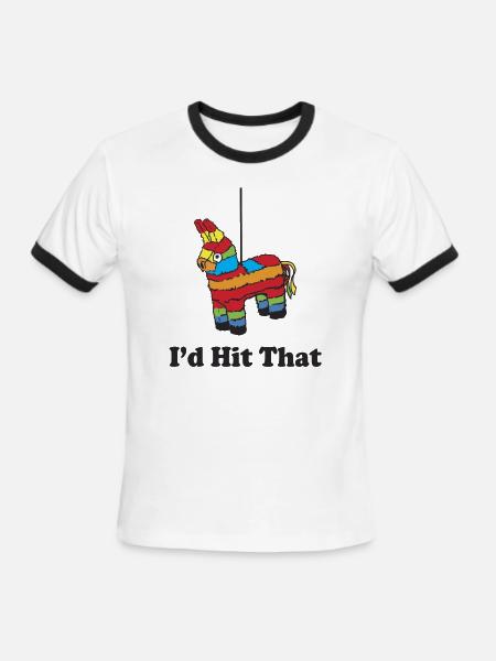 I'd Hit That Pinata - Men's Ringer T-Shirt - white/black