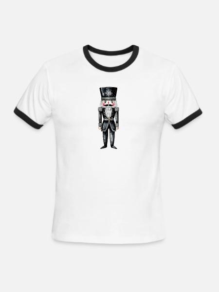 Black Nutcracker Soldier - Men's Ringer T-Shirt - white/black