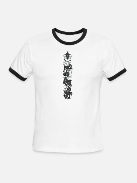 tattoo sleeve abstract - Men's Ringer T-Shirt - white/black