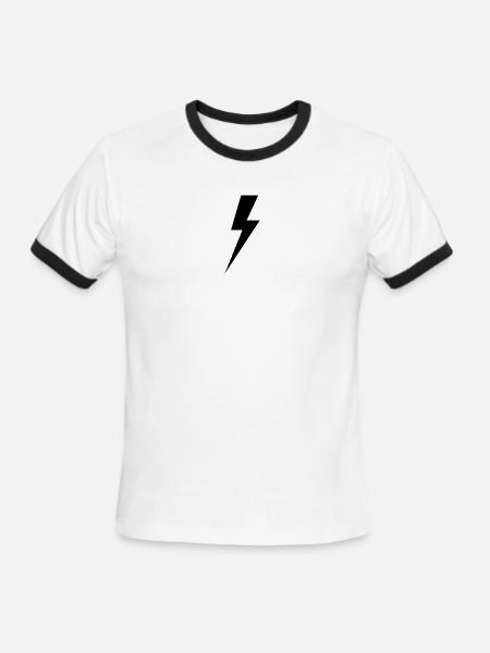LIGHTING BLACK - Men's Ringer T-Shirt - white/black