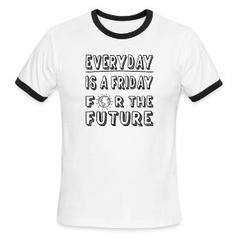 Everyday Is A Friday For The Future - Men's Ringer T-Shirt - white/black - Front - Jackson (183cm)