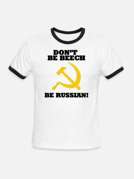 FPS Russia Don't be Beech MP Long Sleeve Shirts - Men's Ringer T-Shirt - white/black