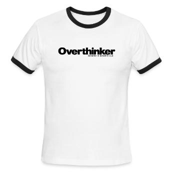 Overthinker Breathe in Breathe Out - Men's Ringer T-Shirt - white/black - Front - Jackson (183cm)