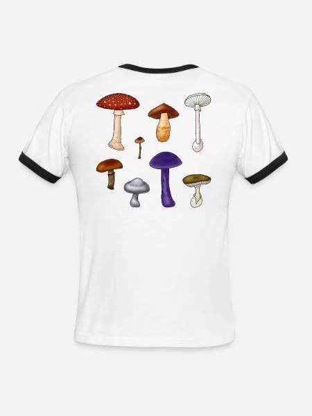 Poisonous Mushrooms - Men's Ringer T-Shirt - white/black