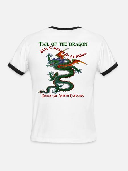 Tail Of The Dragon 4 Design - Men's Ringer T-Shirt - white/black
