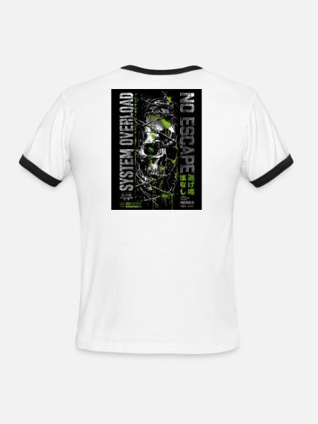No Escape Skull Neon Trail - Men's Ringer T-Shirt - white/black
