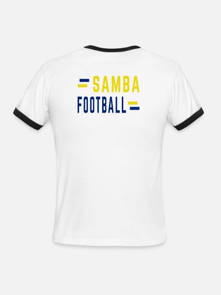 Samba Football Emblem - Men's Ringer T-Shirt - white/black