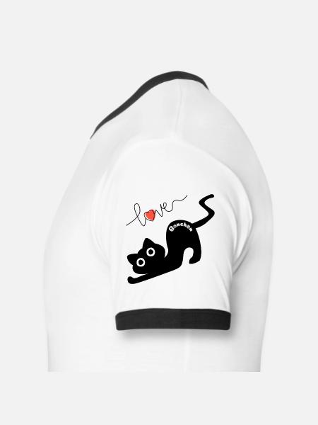 Bonchan Reaching for Love - Men's Ringer T-Shirt - white/black
