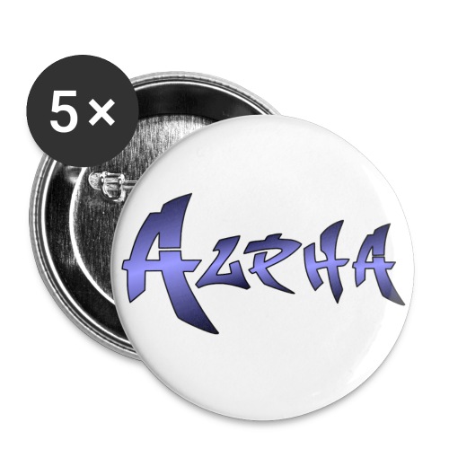 Alpha Black - Buttons large 2.2'' (5-pack)