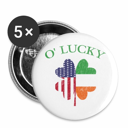 Lucky Irish American Flag Shamrock Clover Ireland. - Buttons large 2.2'' (5-pack)