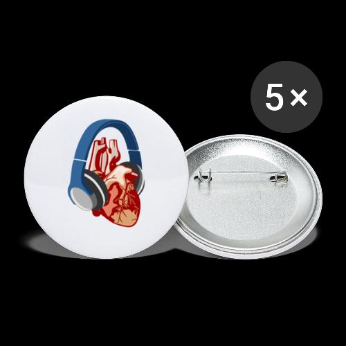 Heartbeats for Music Headphones - Buttons large 2.2'' (5-pack)