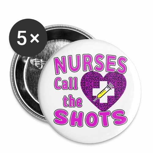 Nurses Call the Shots Valentine's day Pink Leopard - Buttons large 2.2'' (5-pack)