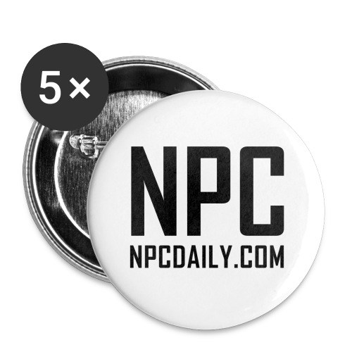 N P C with site black - Buttons large 2.2'' (5-pack)