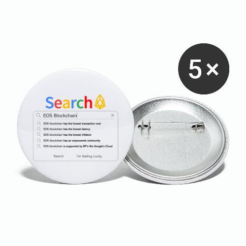 SEARCH WHITE EOS BLOCKCHAIN T-SHIRT - Buttons large 2.2'' (5-pack)